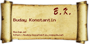 Buday Konstantin névjegykártya